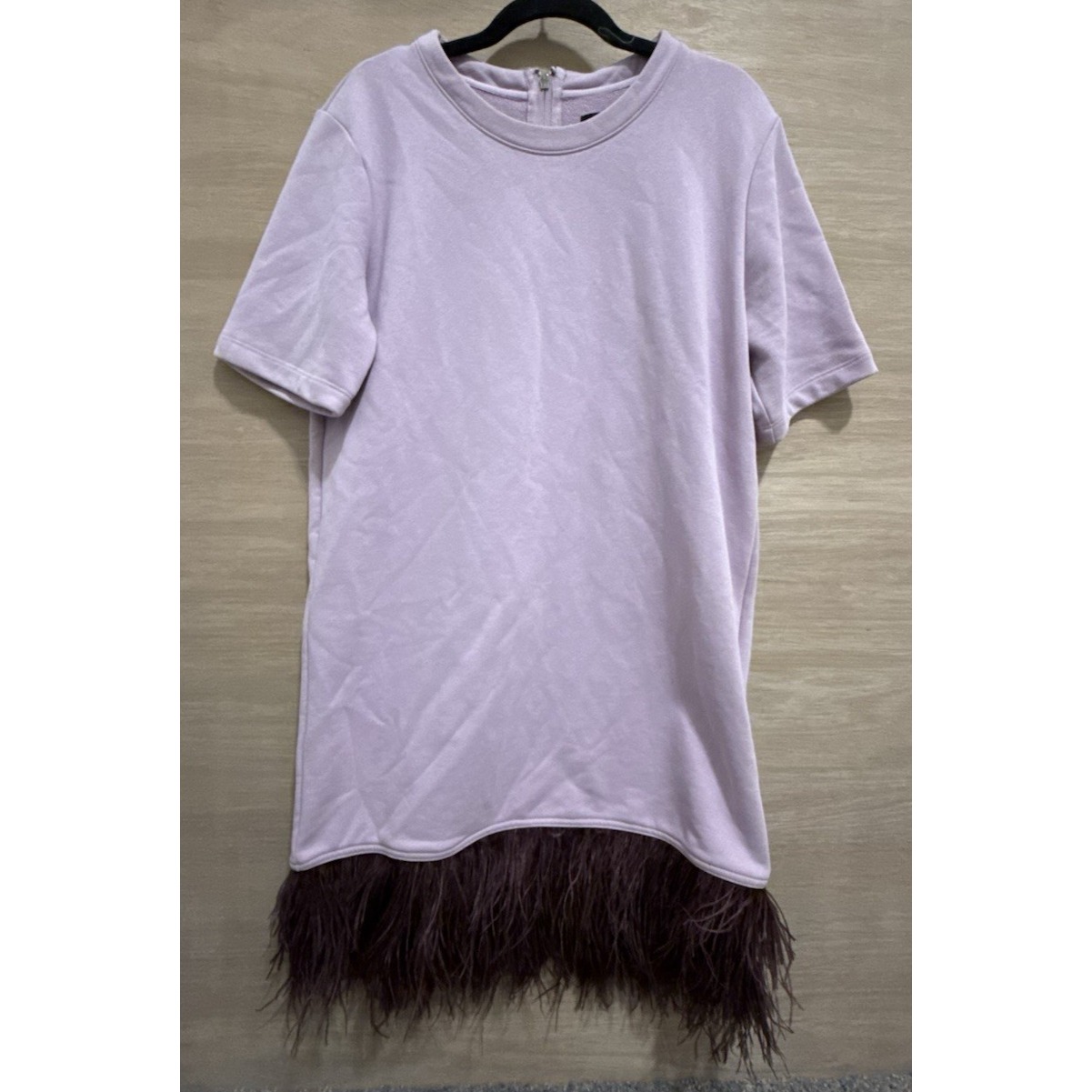 Le Superbe Amethyst Purple Avian Feather Dress Size Large New Retail $345